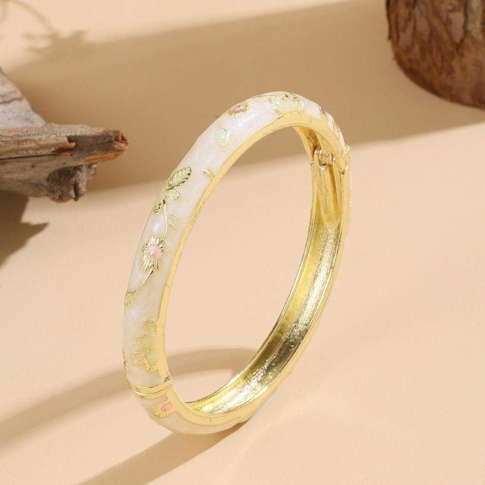 Small Flower Enamel Cloisonne Bracelet Vintage Design Ethnic Bracelet Women Gifts