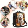 Adjustable Border Collie Puppy Print Insulated Lunch Bag – Reusable, Lightweight & Foldable for Work, School, Picnics,