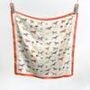 1116 Summer New Cartoon Dog Printed Small Square Scarf Cute Head Scarf Chest Wrap Versatile Korean Silk Scarf Scarf Scarf
