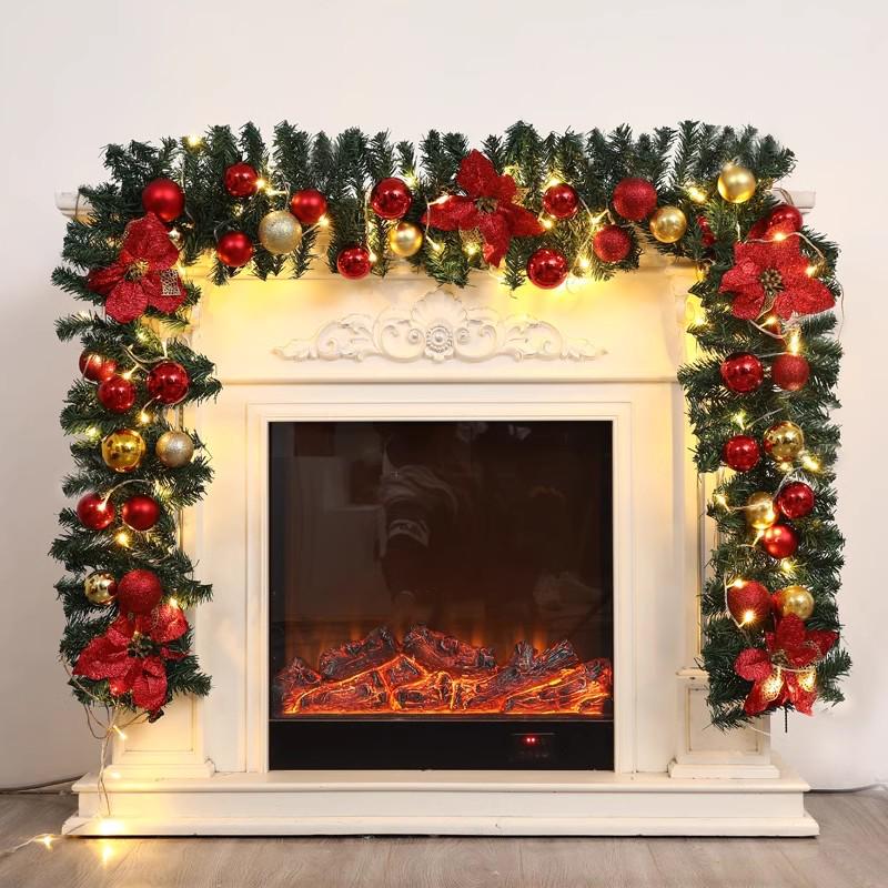 Luminous Christmas Garland and Wreath Ornaments for Shopping Malls, Hotels, and Staircases.