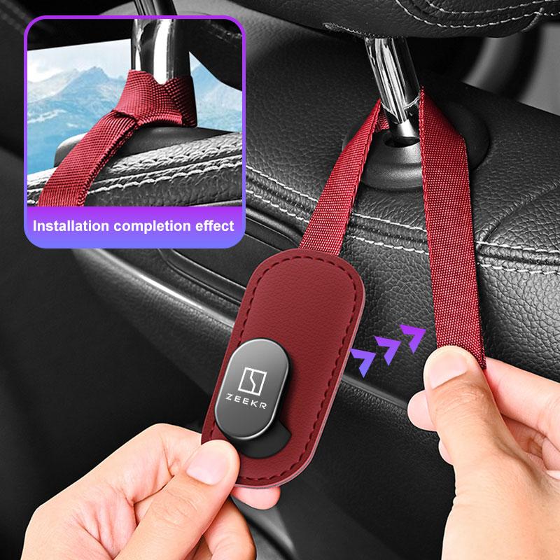 Quality Nylon Car Seat Headrest Hook For ZEEKR 7X X 001 FR 009 007 MIX 2026 Metal Vehicle Hooks Hanger Bag Umbrella Accessories