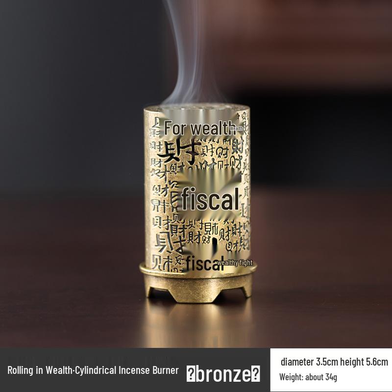 Vertical Baifu Hollow Creative Alloy Incense Burner - Office Decor