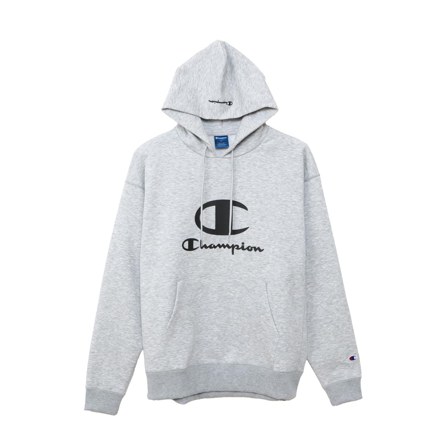 

Champion Long Sleeve Terry Hooded Script Tech Oxford Gray Men s Sweatshirt, Quick-Drying, Stretch, Logo, Weave®, C3-BS120,
