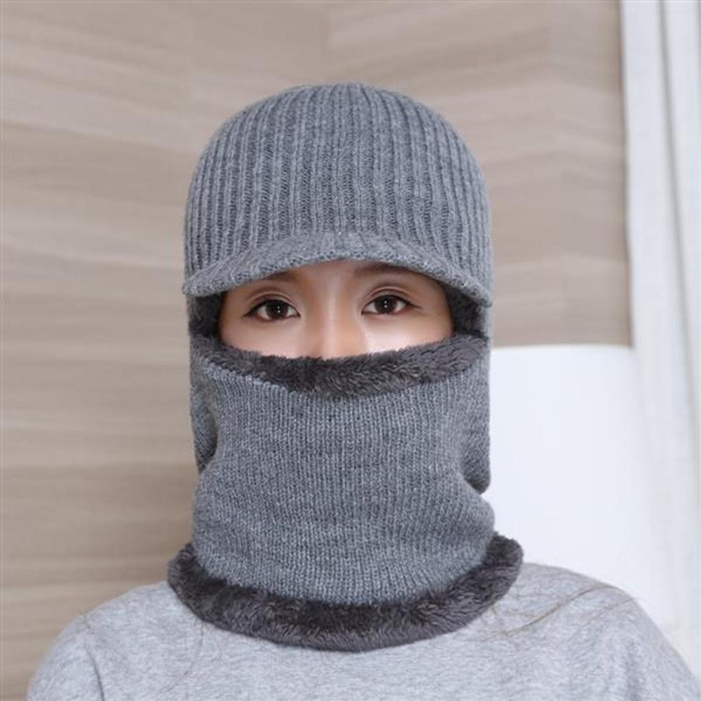 Breed Neck Warmer Fur Hat (Gray)/Fleece Winter Hat