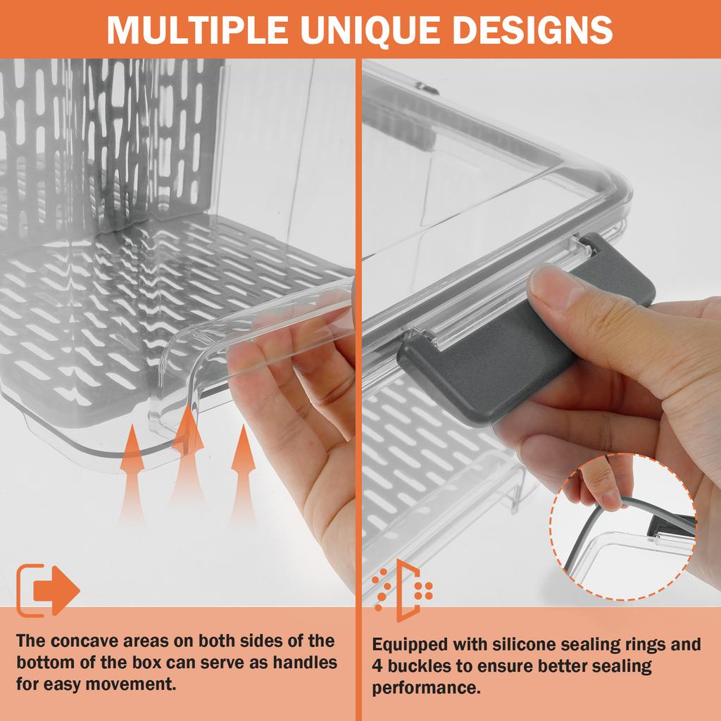 Küchenarbeitsplatte Luftdichte Box Transparent 8Qt Brotlagerbehälter Extra Groß mit Deckelhalter für Hausgemachtes Toastbrot/ Bagel