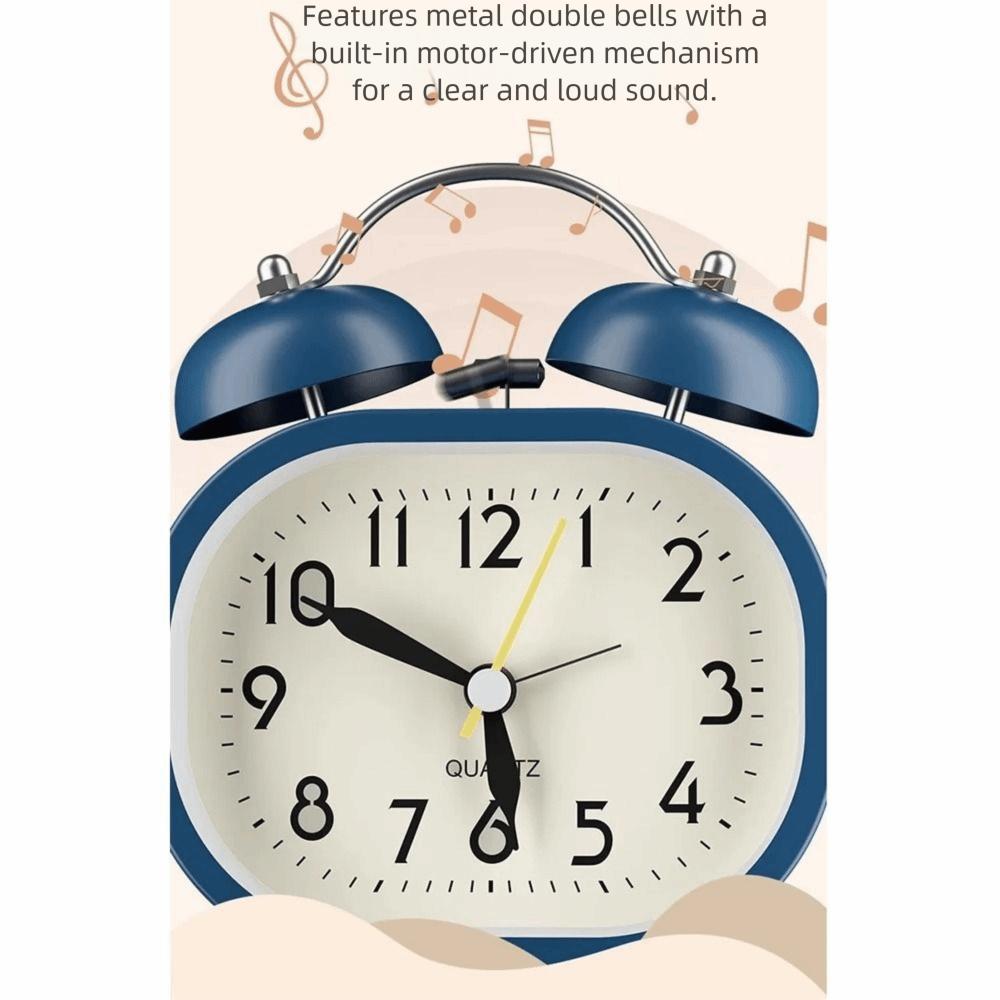 Metal Design Metal Alarm Clock Silent Operation Mechanical Clock  Deep Sleepers