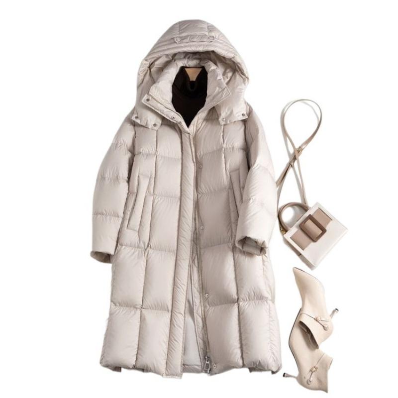 New Winter Down Cotton-padded Clothes Hooded Fluffy Thickened Medium and Long Cotton-padded Jackets, High-end and Thin Jackets for Women