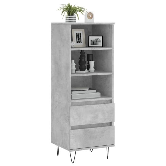 VidaXL Highboard Concrete Grey 40x36x110 Cm Engineered Wood 831512
