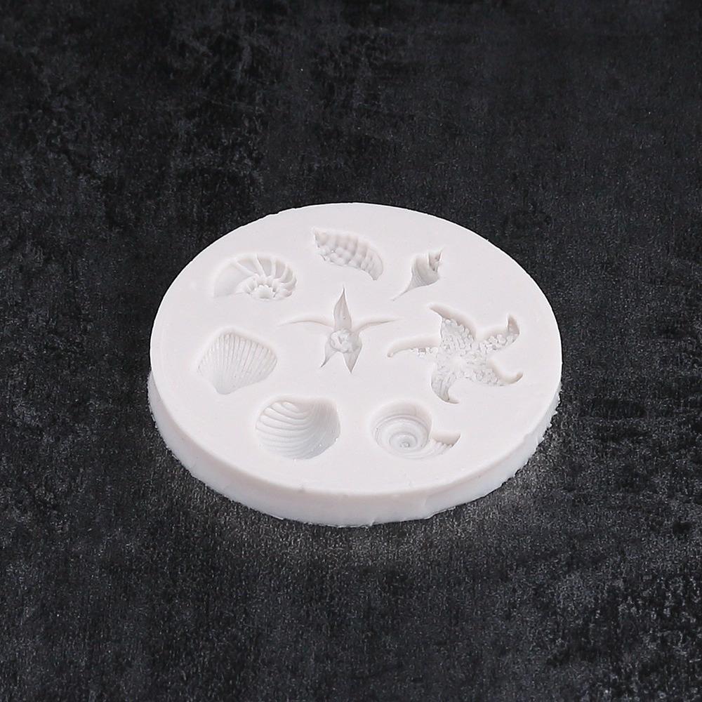 5 Stück DIY Hübsche Muschel Seestern Schneckenhaus Silikon Schokoladenform Fisch Meerjungfrauenflosse Fondant Kuchen Dekorationswerkzeuge Ton Harz Kunstformen