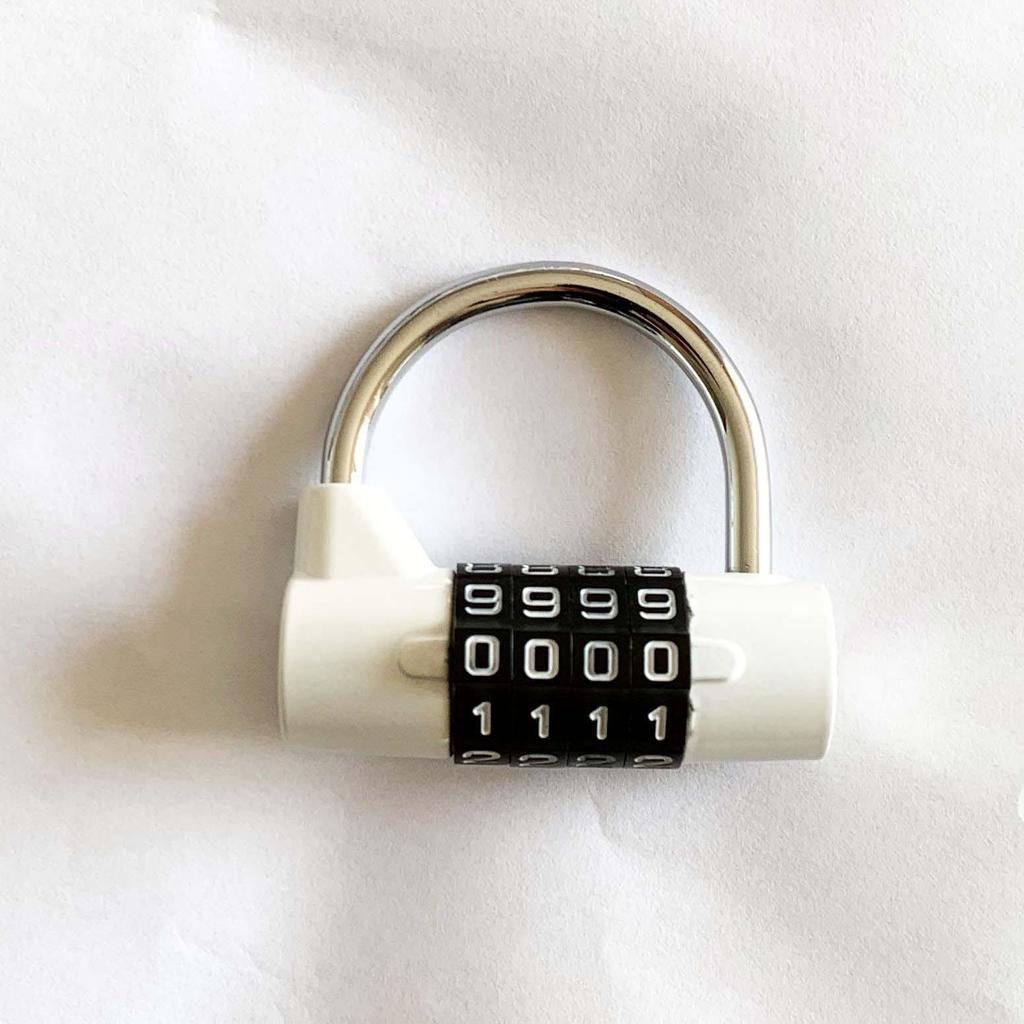 U-Shaped Zinc Alloy 4-Digit Combination Padlock for Luggage, Gym, Office