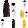 Portable Cartoon Expressions Bear Chicken Plastic Water Bottle Lemon Cup Juice Milk Drinks Lid