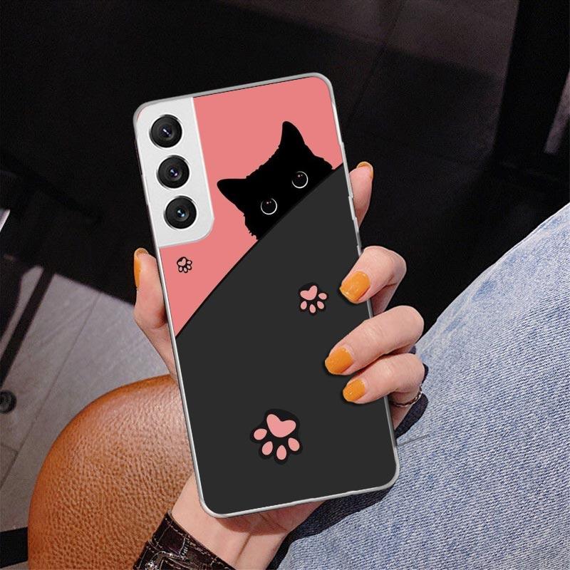 Cat Footprint Funny Paw Cute Phone Case For Samsung Galaxy S24 S25 Edge S26 Ultra S23 S22 S21 Plus S20 FE + Personalized Print C