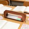 1 Stück Stylisches Federmäppchen - Großer Schul- & Büro-Organizer mit Reißverschluss, PU-Leder Federtasche für Berufstätige, Lehrer