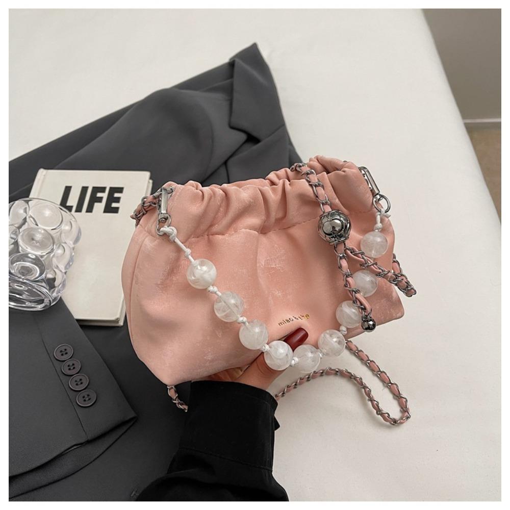 

Темпераментная жемчужная сумочка Новая модная универсальная сумка через плечо розовый