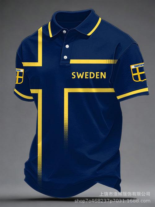 New 3D Printed Men's Retro Fashion Casual Summer Lapel Polo Shirt Top