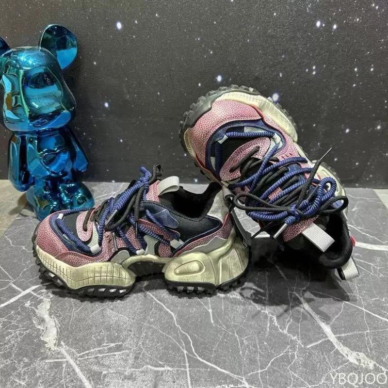 Fashion European and American Retro Men's Sports New Style Slimming Thick Sole Color Blocked Sports Shoes Versatile Street Casual Shoes