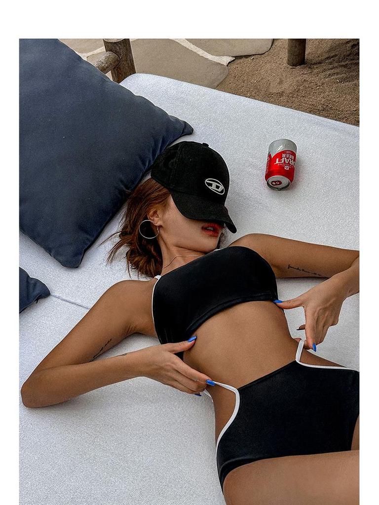 2023 High Waist Tummy Control Cutout Bikini: Push-up, Solid Color, Vacation-Ready Swimsuit for Women