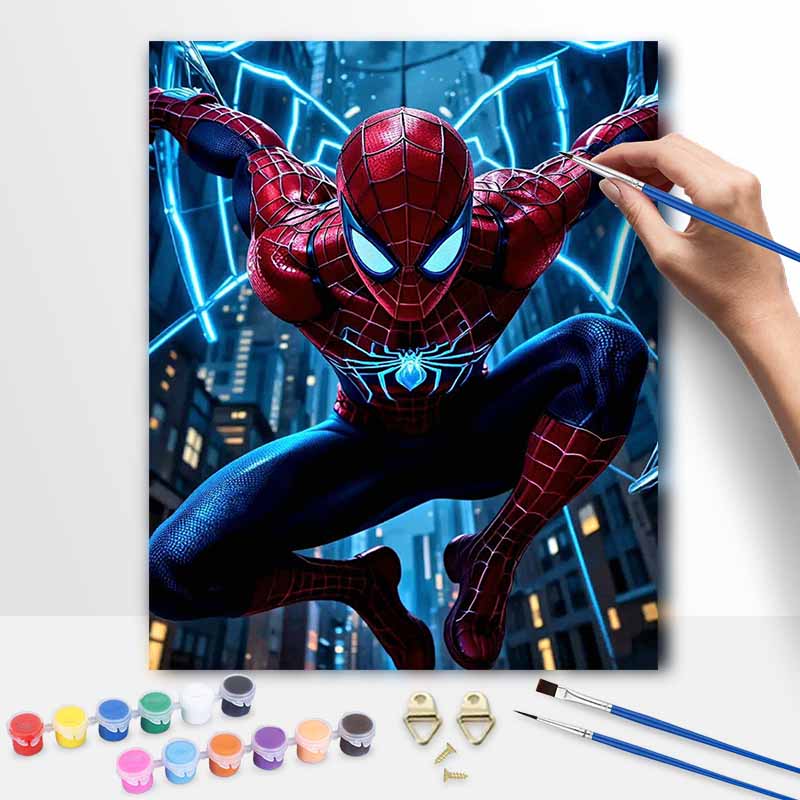 Disney SpiderMan Oil Paint Digital Painting Art Kit Handmade DIY Painting Kit Home Decor 20x30cm