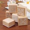 Retro Square Wooden Rubber Floral Stamps DIY Craft Scrapbooking Making Decorative Vintage Chinese Style Flower Stamping Tools