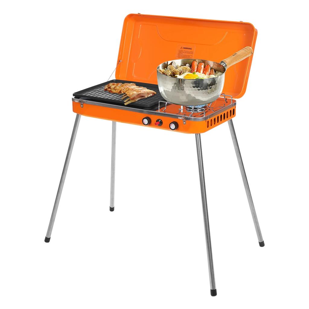 Gas Grill Cooker for Camping – Portable BBQ with Adjustable Flame Control for Outdoor Cooking