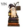 Desktop Fireplace Ornaments Farmhouse Halloween Wooden Tabletop Decorations, Table Topper Signs, Spooky Decorative Storage Accessories Pumpkin