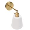Wall Sconce Modern Gold Brass Wall Mounted Lamp with Ceramic Lampshade for Bathroom Bedroom Kitchen Living Room