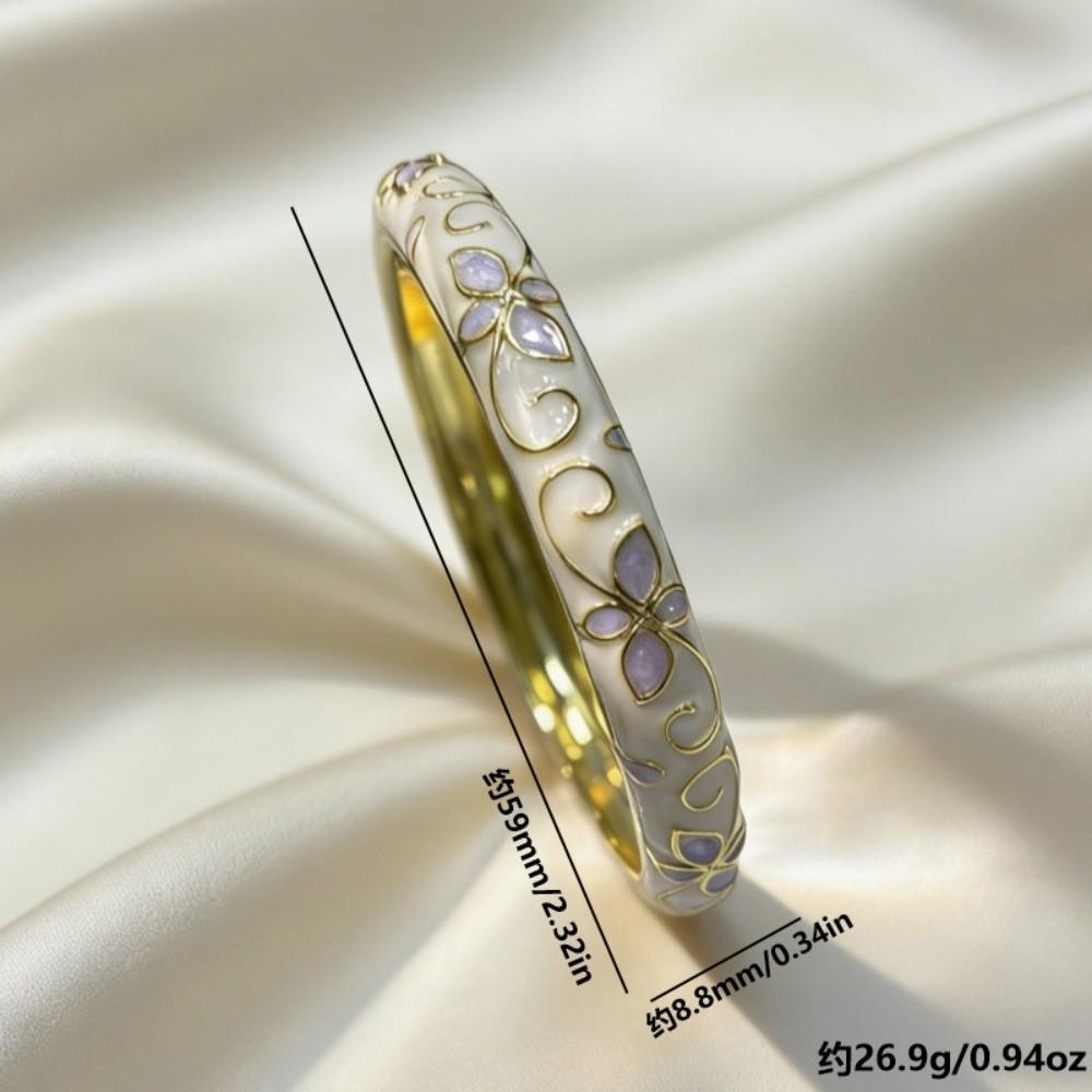 

Traditional Floral Filigree Flower Bangle Enamel Women s Hand Bracelet Gifts for Women Girl Style 1