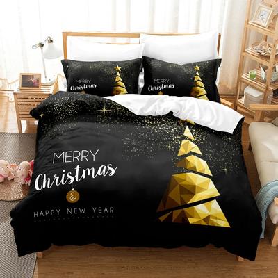 Navidad Plaid Merry Christmas Tree Duvet Cover Twin King Festival Santa Deer Bedding Set Polyester Quilt For Adults Home Decor