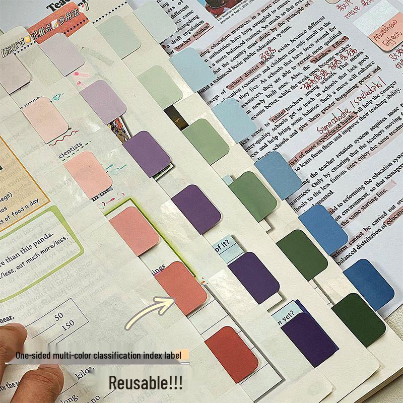 Gradient Index Tabs: Writable Sticky Notes for Students, Popular Internet Celebrity Small Strip Markers.