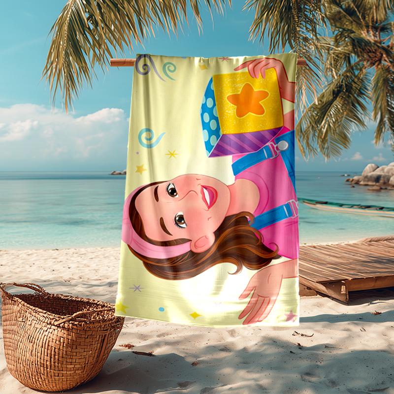 Ultra-Soft Beach Towel with Ms. Rachel Theme,Ideal for Pool - Camping, Diving - Perfect Travel Essential, Vibrant Beach Towel.