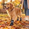 Winter Warm Boots for Outdoor Walking Waterproof Dog Shoes Small Medium and Large Dogs, Non-Slip Oxford Cloth Easy Wear Booties Muddy Paths
