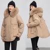 Winter new Korean version down cotton clothes thickened and velvet large size warm jacket