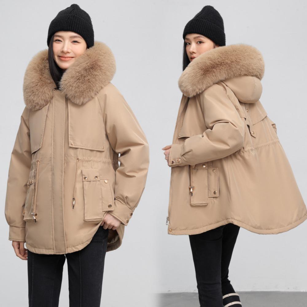 Winter new Korean version down cotton clothes thickened and velvet large size warm jacket