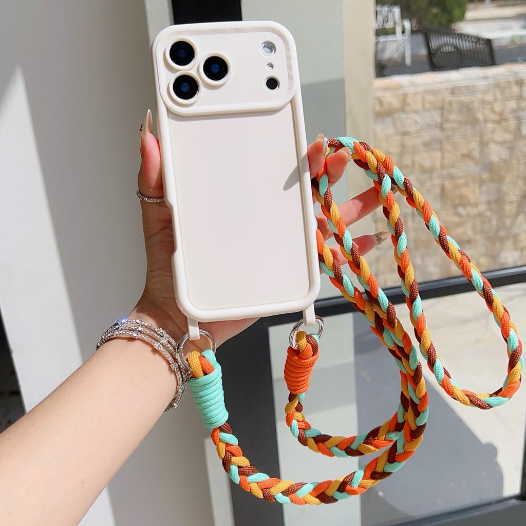 Crossbody Lanyard Candy Phone Case For iPhone 17 16 Plus 15 14 Pro Max 13 12 11 AIR 16e X XS XR 7 8 SE Shockproof Cover