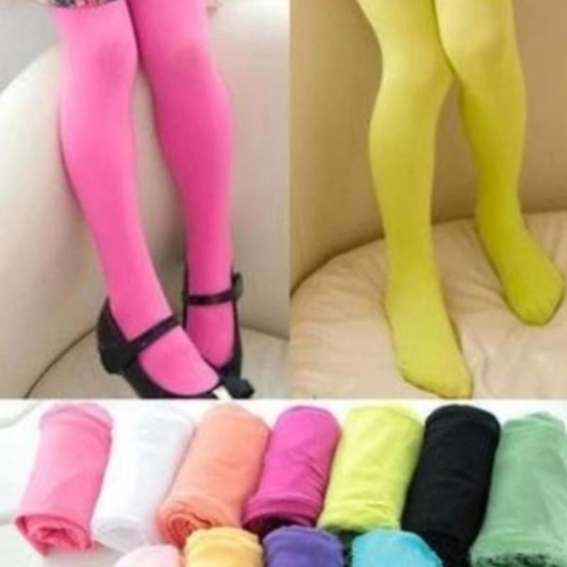 Fashion Cute Kids Candy Color Velvet Tights Baby Stretch Trouser Skinny Pants Dance Tights Pantyhose Stocking