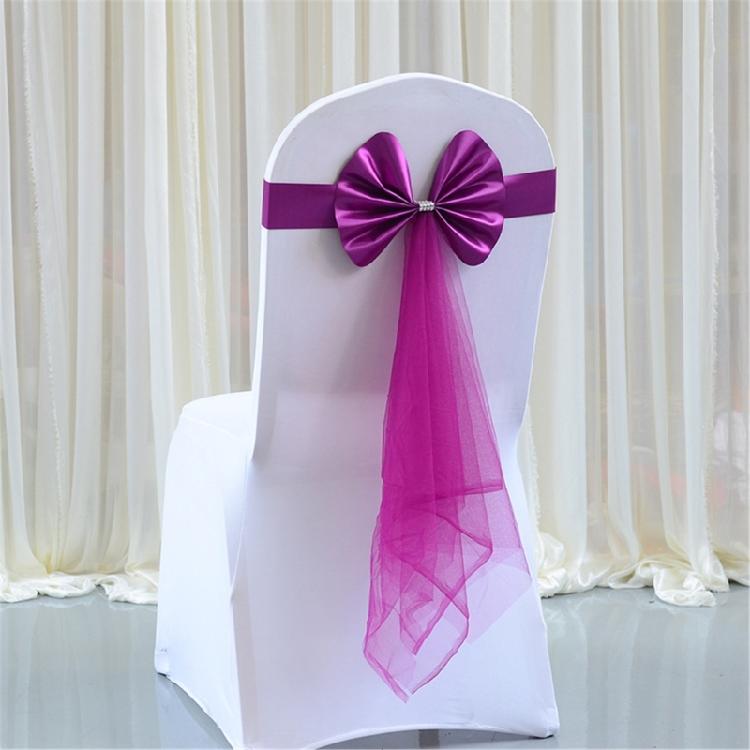 Elastic Chair Sashes Bows Spandex Chair Sashes Bows for Banquets and Ceremonies Elastic Band for Occasion Party