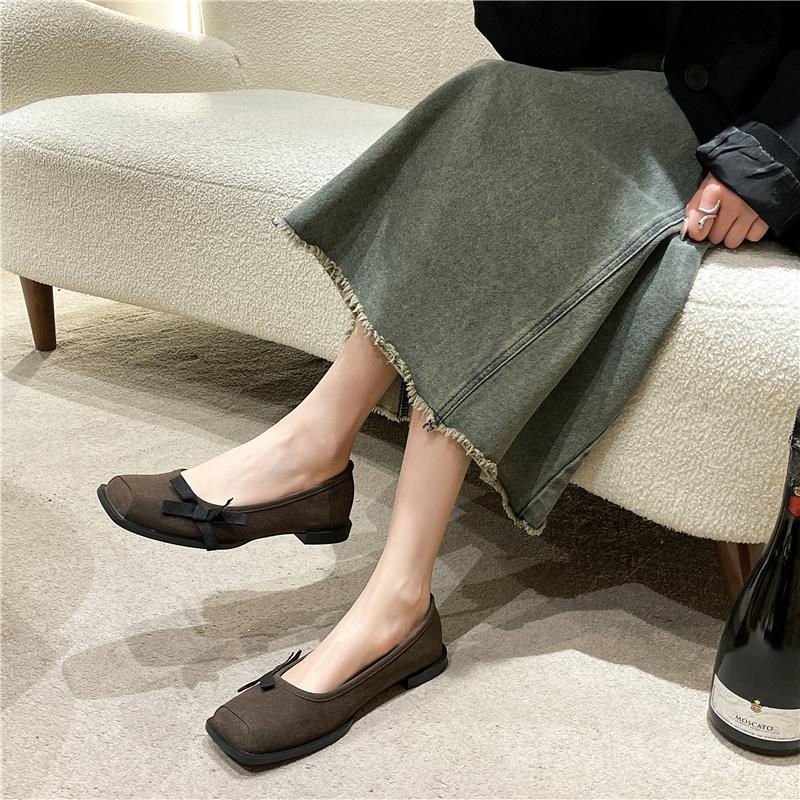 Mode Mode chaussures basses automne 2024 nouvelle mode bout rond à enfiler confortables chaussures plates