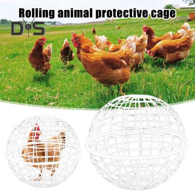 Pollaio mobile a forma di palla, recinto per pollame arrotolabile, gabbia rotonda, gabbia di sicurezza in plastica per prevenire morsi di cane per pulcini e conigli.