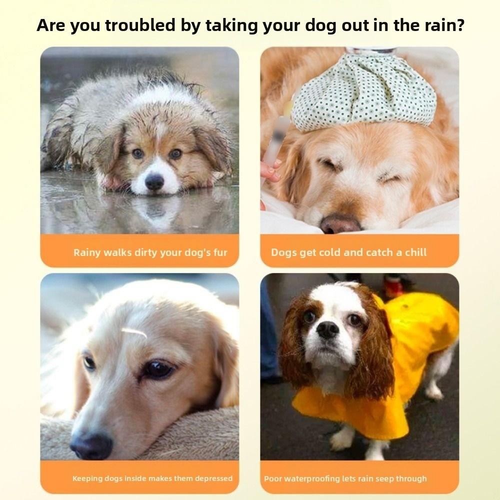 Windproof Dog Rain Cloak Waterproof Four Leg Raincoat Stylish Small Dog Clothes Cats