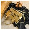 2023 Shiny Patent Leather Lettering Tote Bag for Women - Single Shoulder and Crossbody
