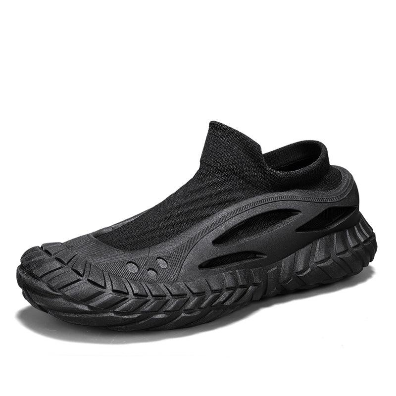 Men's shoes spring and summer breathable thin fly-woven socks shoes new outdoor leisure thick-soled one-pedal sports shoes men