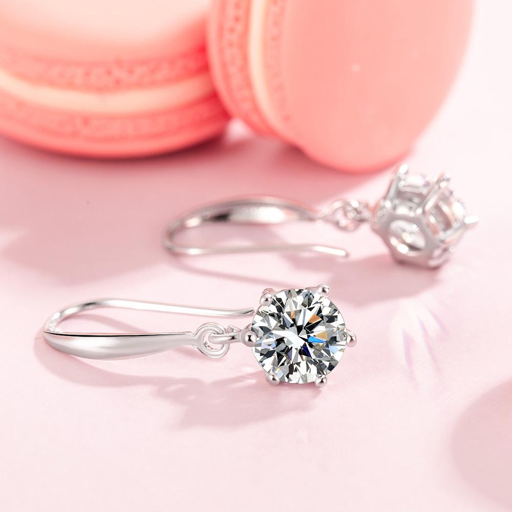 1ct Moissanite Earrings for Women Lab Grown Diamond Ear Studs 925 Silver Fine Jewelry Gift
