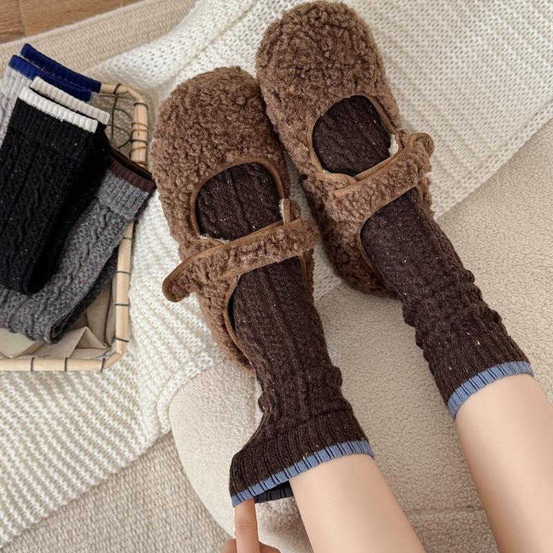 Wool Socks Children'S Thickened Warm Tube Socks Ideas Yarn Stacking Socks Women'S Winter Maillard Color
