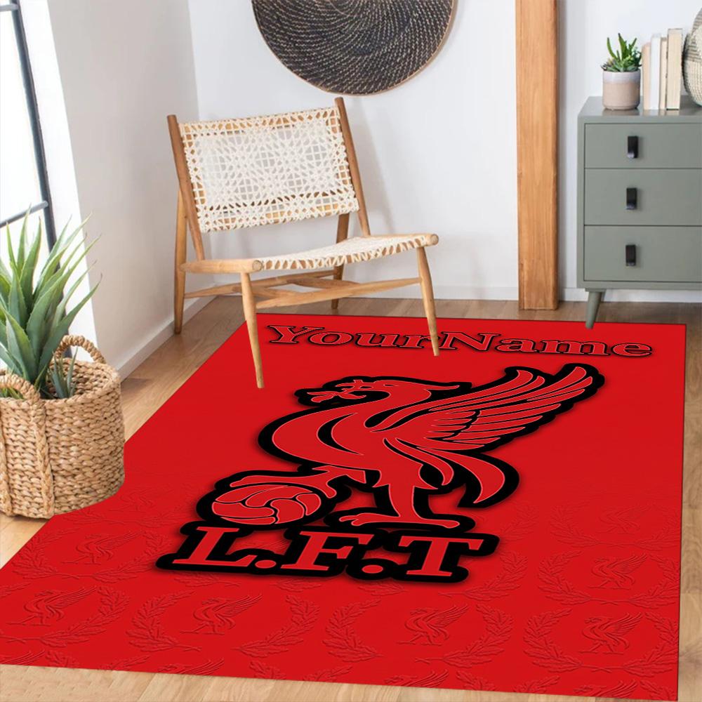 Liverpool Customizable Name Floor Mat Perfect for Playrooms Foyer Living Rooms Kitchen Anti-slip Rug Anime Office Decor Gift for Festivals