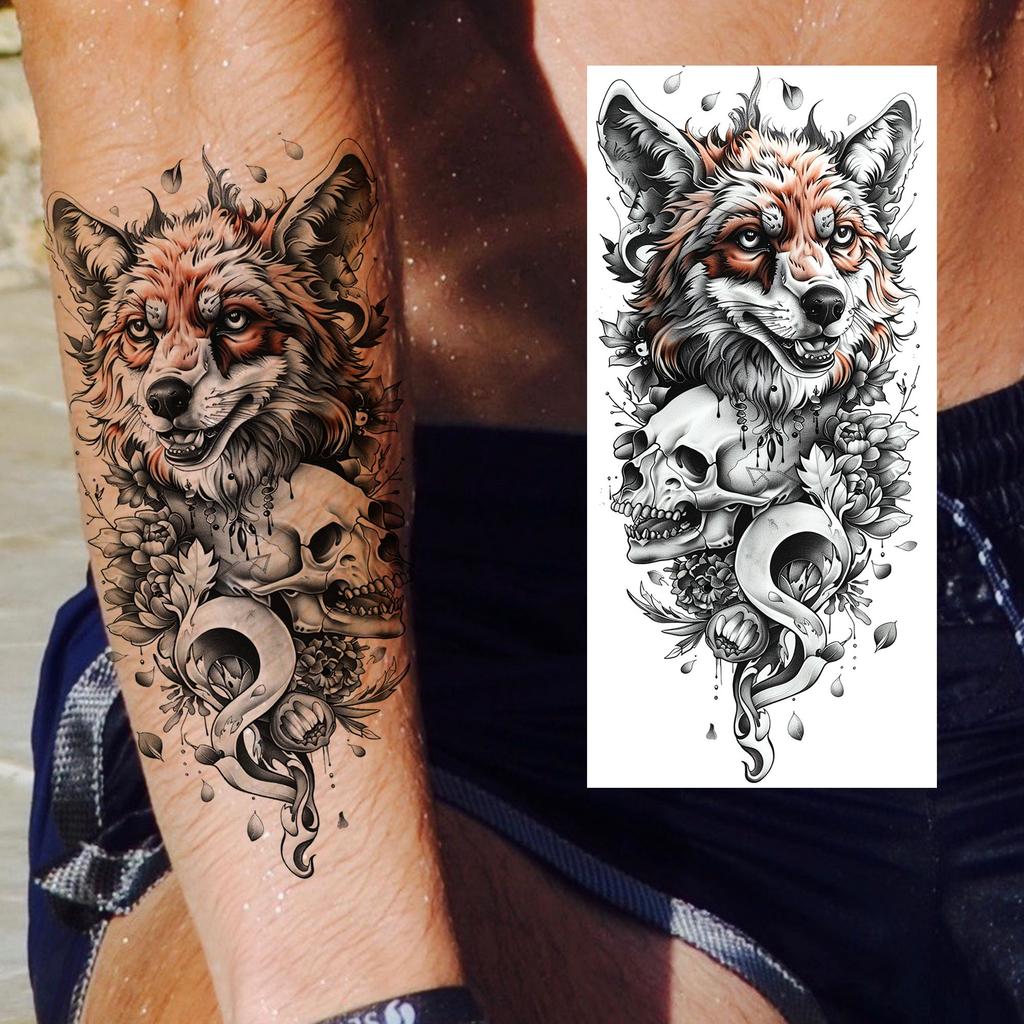 1 Foglio Tatuaggi Temporanei Creativi Cool Leone Lupo Aquila Per Uomini Donne Adulti, Tatuaggi Finti Temporanei Impermeabili a Lunga Durata