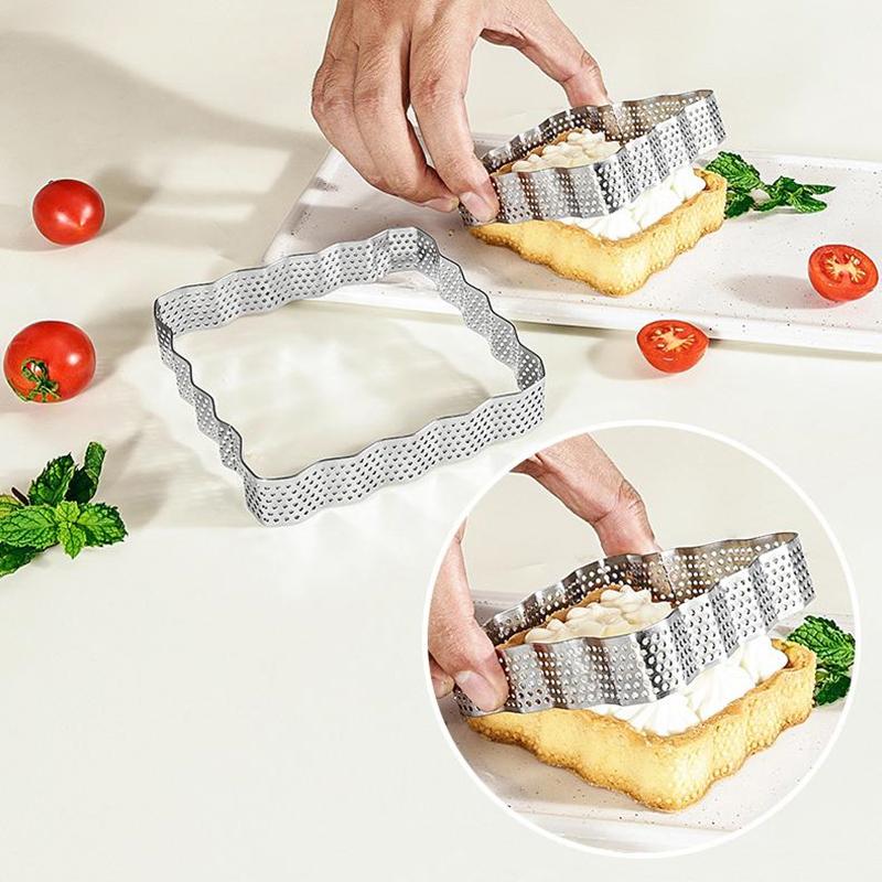 Stainless Steel Square Tartlet Molds Bakeware Mousse Circle Mould Tart Ring Cake Mold Baking French Dessert Fruit Pie Tarte Tool