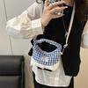 Sweet Lace Plaid Women'S Shoulder Bags Patchwork College Style Crossbody Bag Y2K Koreanhandbags