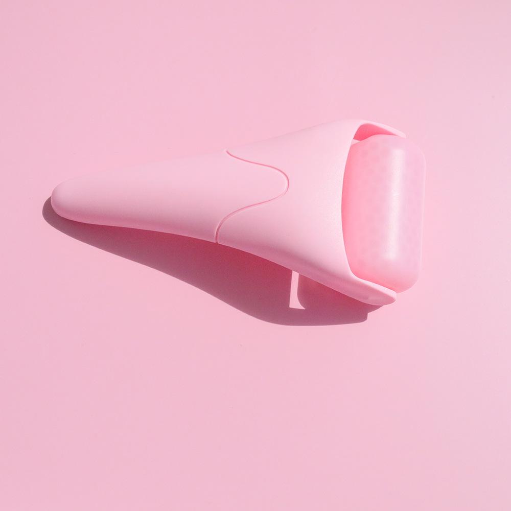 Pink Silent Ice Facial Massage Roller - Cold Compress and Lifting Tool