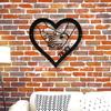 Personalized Metal Heart Wall Art Love Sign for Indoor Outdoor Home Decor