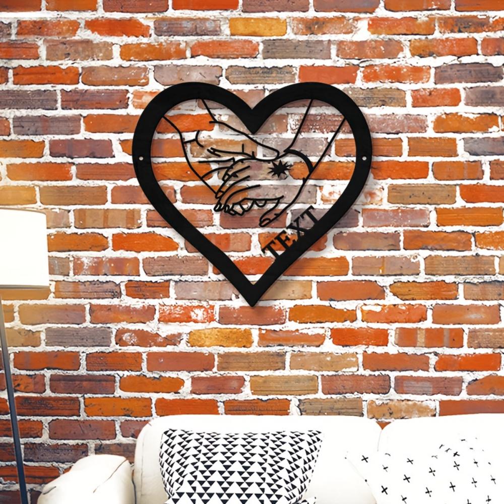 Personalized Metal Heart Wall Art Love Sign for Indoor Outdoor Home Decor